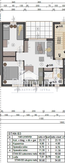 Istria, near Pula, two-room apartment on the second floor