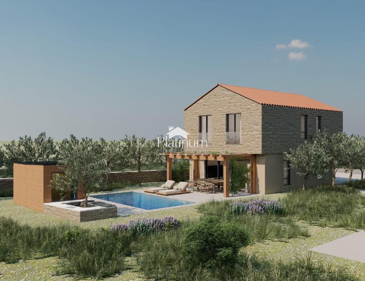 Istria, Štokovci, building plot 550 m2, project, permit