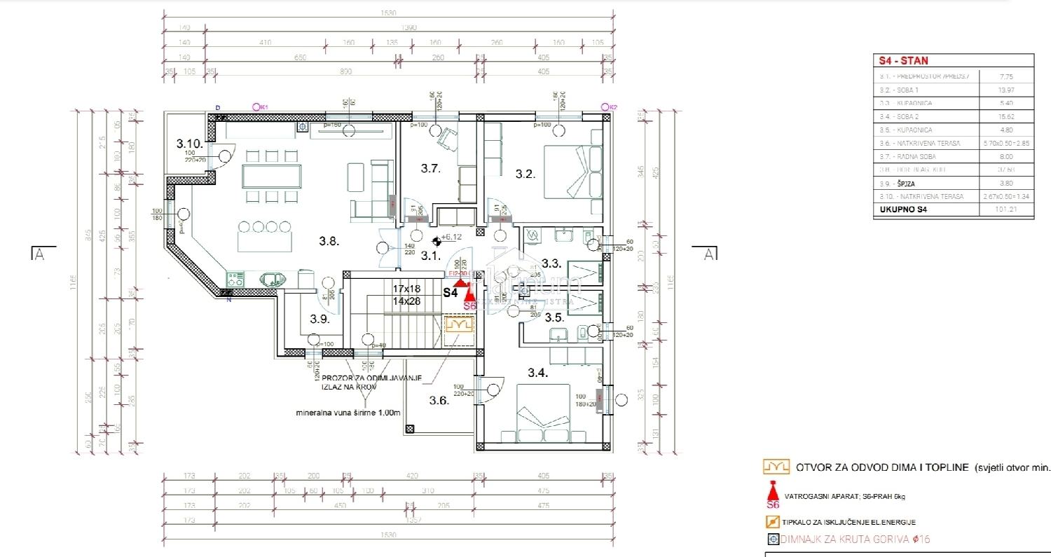 PULA VALDEBEK PENTHOUSE 122m2  3 SOBE 2 KUPAONE